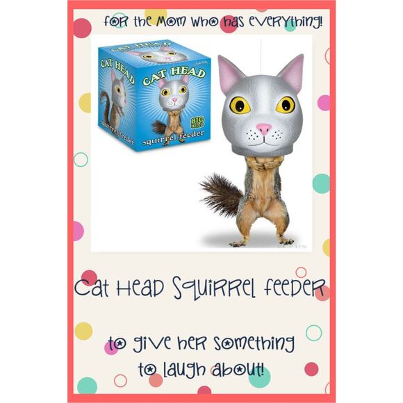 New Archie McPhee Gray Cat Kittens Cats Kitten Head Backyard Squirrel Feeder - Picture 3 of 3